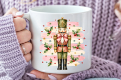 Pink Christmas Sublimation PNG, Vintage Santa Nutcracker Product Image 4