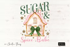 Pink Christmas Sugar & Spice Babe PNG | Christmas PNG Product Image 4