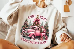 Saint Nick's Christmas Tree Farm PNG, Christmas Coquette PNG Product Image 1