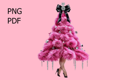 Pink Christmas tree Supermodel on a fashion runway Sublimate Product Image 1