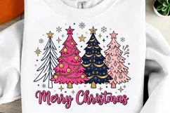 Pink Christmas Trees PNG, Merry Christmas Png Product Image 2
