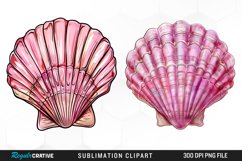 Watercolor Pink Color Seashell PNG Clipart Product Image 1