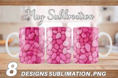 Pink Color Stones Mug sublimation design Product Image 1