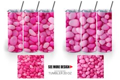 Pink Color Stones Tumbler Sublimation Wrap Product Image 3