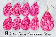 Pink Color Stones Earring teardrop sublimation design Product Image 1
