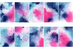 Pink and Blue, High-Res JPG, Watercolor Textures Product Image 2