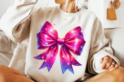 Pink Glitter Coquette Bow PNG, Coquette Bow PNG, Pink Ribbon Product Image 1