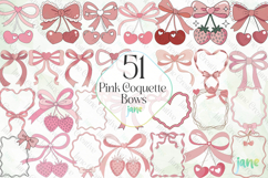 Pink Coquette Bows Sublimation Clipart Product Image 1