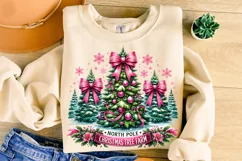 North Pole Christmas Tree Farm PNG, Christmas Coquette PNG Product Image 1