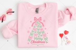 Pink Coquette Christmas Tree Png, Merry Christmas Shirt Png Product Image 1