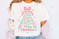 Pink Coquette Christmas Tree Png, Merry Christmas Shirt Png Product Image 6