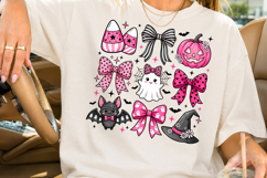 Pink Coquette Halloween PNG, Cute Ghost Bow Sublimation Product Image 2