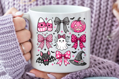 Pink Coquette Halloween PNG, Cute Ghost Bow Sublimation Product Image 5