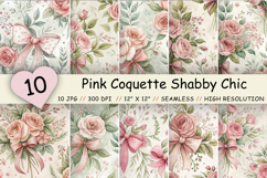 coquette pattern, shabby chic pattern, pink floral pattern, rose seamless pattern, bow seamless pattern, pastel floral paper, vintage rose pattern, cottagecore floral, coquette digital paper, shabby chic paper, pink bow pattern, floral scrapbook paper, ro