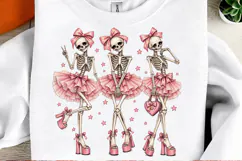 Pink Coquette Skeleton Ballerinas Girly Halloween Ballet PNG Product Image 2