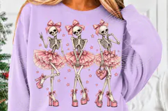 Pink Coquette Skeleton Ballerinas Girly Halloween Ballet PNG Product Image 5