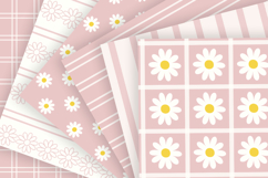Coquette pink daisy seamless patterns Digital paper bundle Product Image 2