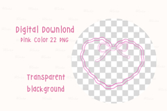 Retro Wavy Bows Outline Frame Whimsical Squiggle Pink Color Product Image 3