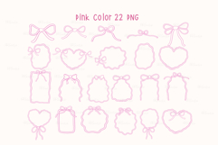 Retro Wavy Bows Outline Frame Whimsical Squiggle Pink Color Product Image 2