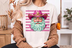 Pink Cowboy Santa Png, Western Christmas Portrait Product Image 2