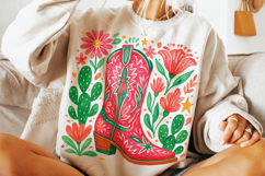 Cowgirl Boots PNG, Country Western PNG, Boho Floral PNG Product Image 2