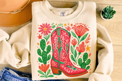 Cowgirl Boots PNG, Country Western PNG, Boho Floral PNG Product Image 4