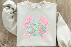 Pink Crab Clipart, Girly Summer PNG Product Image 4