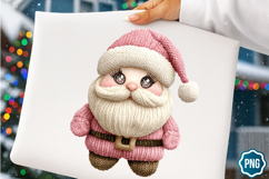 Pink Crochet Christmas PNG, Santa Product Image 1