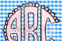 Pink Crosses Easter Monogram, Round Scallop Full Alpha Product Image 2