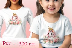 Watercolor illustration hand drawn clip art cute pink unicorn. Pastel сolorful clipart, high resolution. Perfect for printing and sublimation 