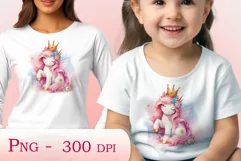 Watercolor illustration hand drawn clip art cute pink unicorn. Pastel сolorful clipart, high resolution. Perfect for printing and sublimation 