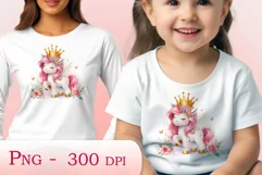 Watercolor illustration hand drawn clip art cute pink unicorn. Pastel сolorful clipart, high resolution. Perfect for printing and sublimation 