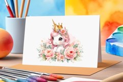 Watercolor illustration hand drawn clip art cute pink unicorn. Pastel сolorful clipart, high resolution. Perfect for printing and sublimation 