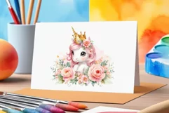 Watercolor illustration hand drawn clip art cute pink unicorn. Pastel сolorful clipart, high resolution. Perfect for printing and sublimation 