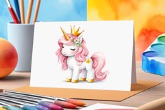 Watercolor illustration hand drawn clip art cute pink unicorn. Pastel сolorful clipart, high resolution. Perfect for printing and sublimation 
