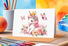Watercolor illustration hand drawn clip art cute pink unicorn. Pastel сolorful clipart, high resolution. Perfect for printing and sublimation 