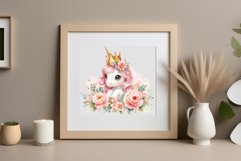 Watercolor illustration hand drawn clip art cute pink unicorn. Pastel сolorful clipart, high resolution. Perfect for printing and sublimation 