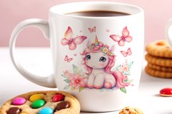 Watercolor illustration hand drawn clip art cute pink unicorn. Bright and colorful colors perfect for greeting card, birthday, baby shower, print, mug design and more. Pastel сolorful clipart, high resolution. Well for printing and sublimation 