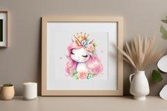 Watercolor illustration hand drawn clip art cute pink unicorn. Pastel сolorful clipart, high resolution. Perfect for printing and sublimation 