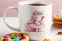 Watercolor illustration hand drawn clip art cute pink unicorn. Pastel сolorful clipart, high resolution. Perfect for printing and sublimation 
