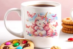 Watercolor illustration hand drawn clip art cute pink unicorn. Bright and colorful colors perfect for greeting card, birthday, baby shower, print, mug design and more. Pastel сolorful clipart, high resolution. Well for printing and sublimation 