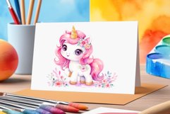 Watercolor illustration hand drawn clip art cute pink unicorn. Pastel сolorful clipart, high resolution. Perfect for printing and sublimation 