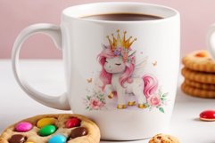 Watercolor illustration hand drawn clip art cute pink unicorn. Pastel сolorful clipart, high resolution. Perfect for printing and sublimation 