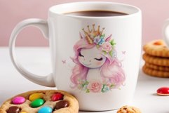Watercolor illustration hand drawn clip art cute pink unicorn. Pastel сolorful clipart, high resolution. Perfect for printing and sublimation 