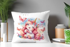 Watercolor illustration hand drawn clip art cute pink unicorn. Bright and colorful colors perfect for greeting card, birthday, baby shower, print, mug design and more. Pastel сolorful clipart, high resolution. Well for printing and sublimation 