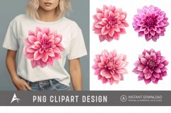 Watercolor Pink Dahlia Clipart Product Image 1