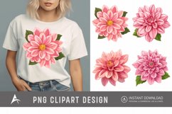 Watercolor Pink Dahlia Clipart Product Image 1