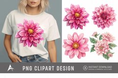 Watercolor Pink Dahlia Clipart Product Image 1