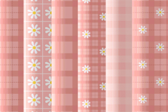 Blush pink daisy gingham seamless pattern png digital paper Product Image 2