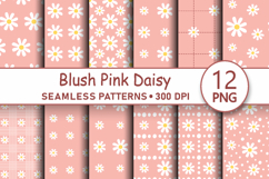 Pink daisy seamless pattern png Digital paper Boho wallpaper Product Image 1